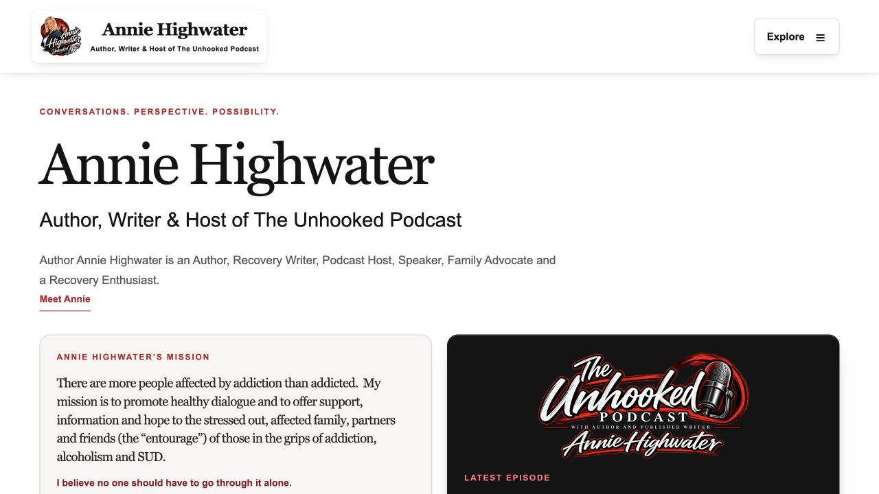 Annie Highwater website preview
